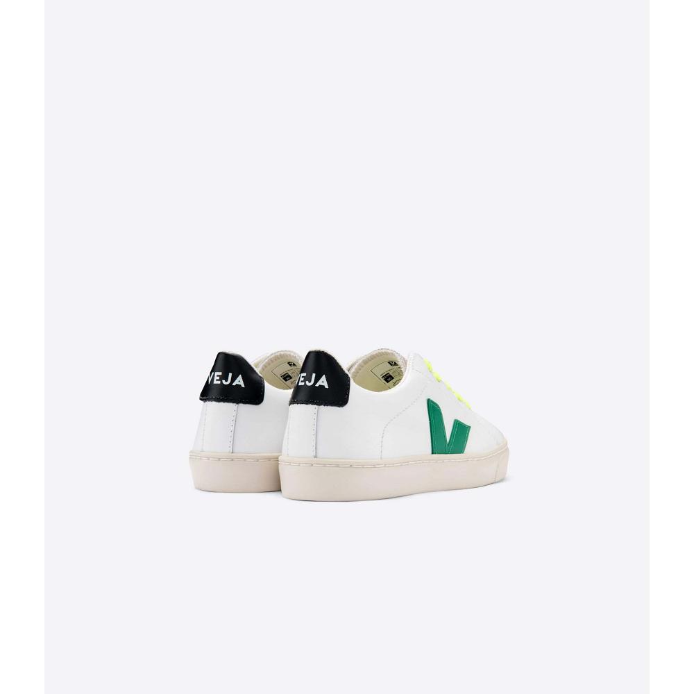 Veja ESPLAR LEATHER Tenisky Detske White/Green/Black | SK 820NWY